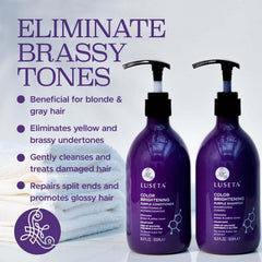 L LUSETA shampoo pouring texture illustrating gentle cleansing action