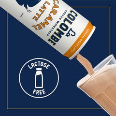 La Colombe pouring into glass to show frothy top and serving benefit