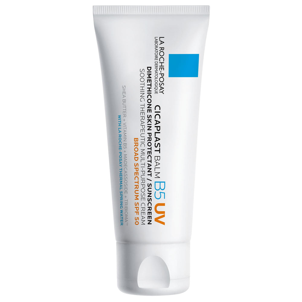 La Roche-Posay front tube showing SPF 50 and multi-use benefit