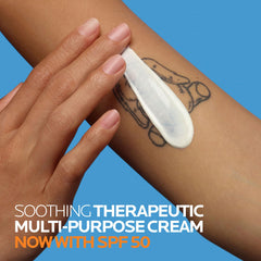 La Roche-Posay product label close-up highlighting SPF 50 protection