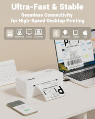 Labeer open roll path with label roll visible for quick media loading advantage