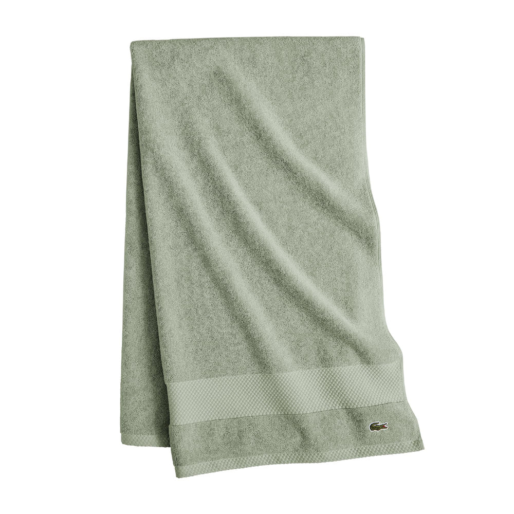 Lacoste front view of Aloe towel showing clean design and premium look