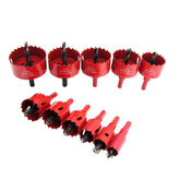 Laiwei compact kit layout showing all 11 hole saws and arbors for organized work