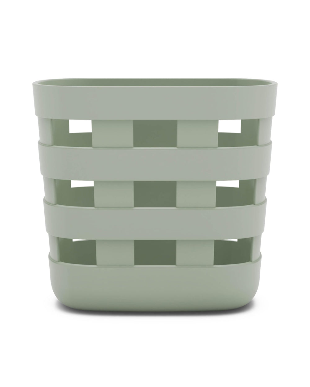 Lalo front view of bath time storage bin shows tidy organization benefit