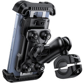 Lamicall front view showing sturdy metal mount and secure phone hold