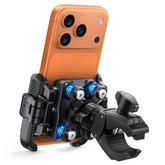 Lamicall front view of motorcycle phone mount showing solid build and secure hold