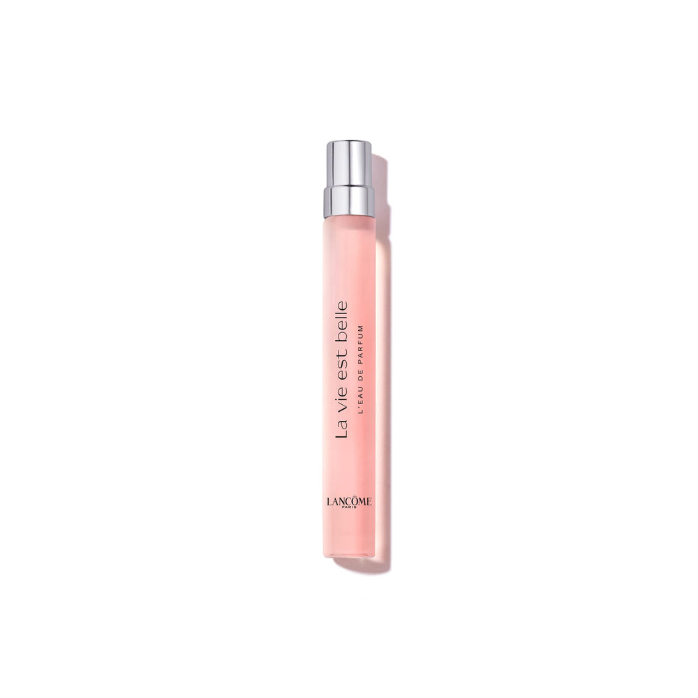 Lancôme bottle front view showing elegant glass and brand signature, ideal for gifting