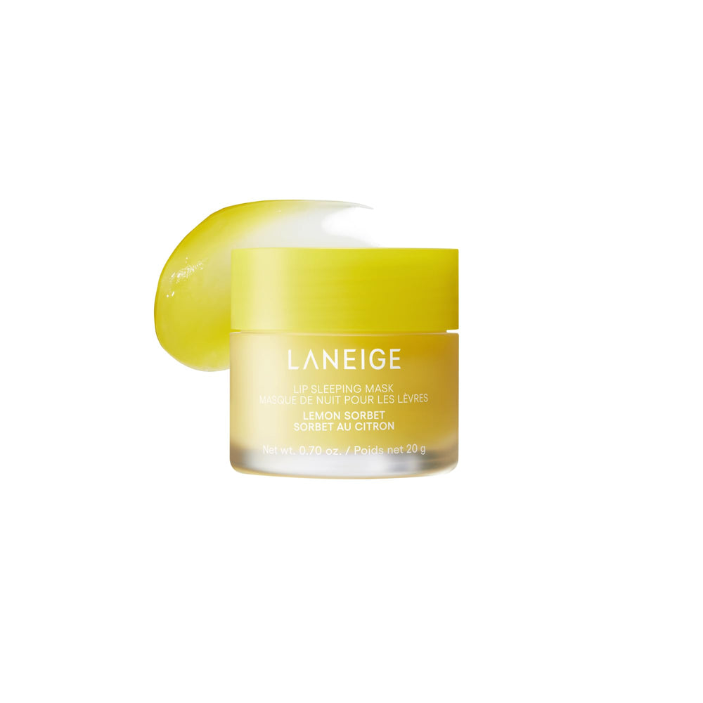 LANEIGE front jar of Lemon Sorbet mask showing product packaging and appeal