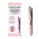 L'Ange Hair Le Duo front view showing blush finish and ergonomic shape for comfortable styling