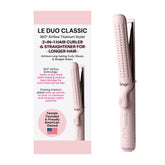 L'ANGE HAIR front view of Le Duo Grande showcasing blush finish and ergonomic grip for easy styling