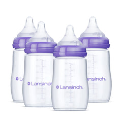 Lansinoh front packaging showing four 8oz bottles for easy identification and purchase