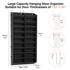 LANTEFUL adjustable metal hooks on door showing easy tool-free installation