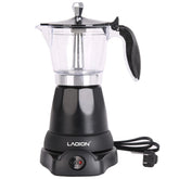 LAOION front view of electric moka pot showing sleek design and convenience