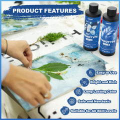 LARICEO two solution bottles and tools ready to mix for convenience