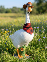 LarpGears front view goose on porch showing lifelike pose and curb appeal