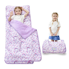 lasoftan front view rainbow nap mat showing full pattern and cozy finish