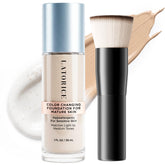 LATORICE front packaging showing color-changing foundation and brush benefit of elegant gift-ready presentation