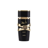 Lattafa Asad front packaging showing bottle and label, showcasing premium design and clarity