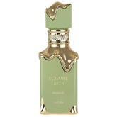 Lattafa bottle front packaging showcasing gourmand pistachio fragrance and visual appeal