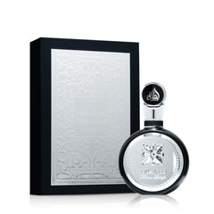 Lattafa Fakhar boxed packaging next to box highlighting secure gift-ready presentation