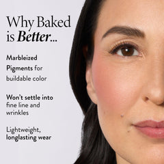 LAURA GELLER brush applying Pink Buttercream for buildable, natural color