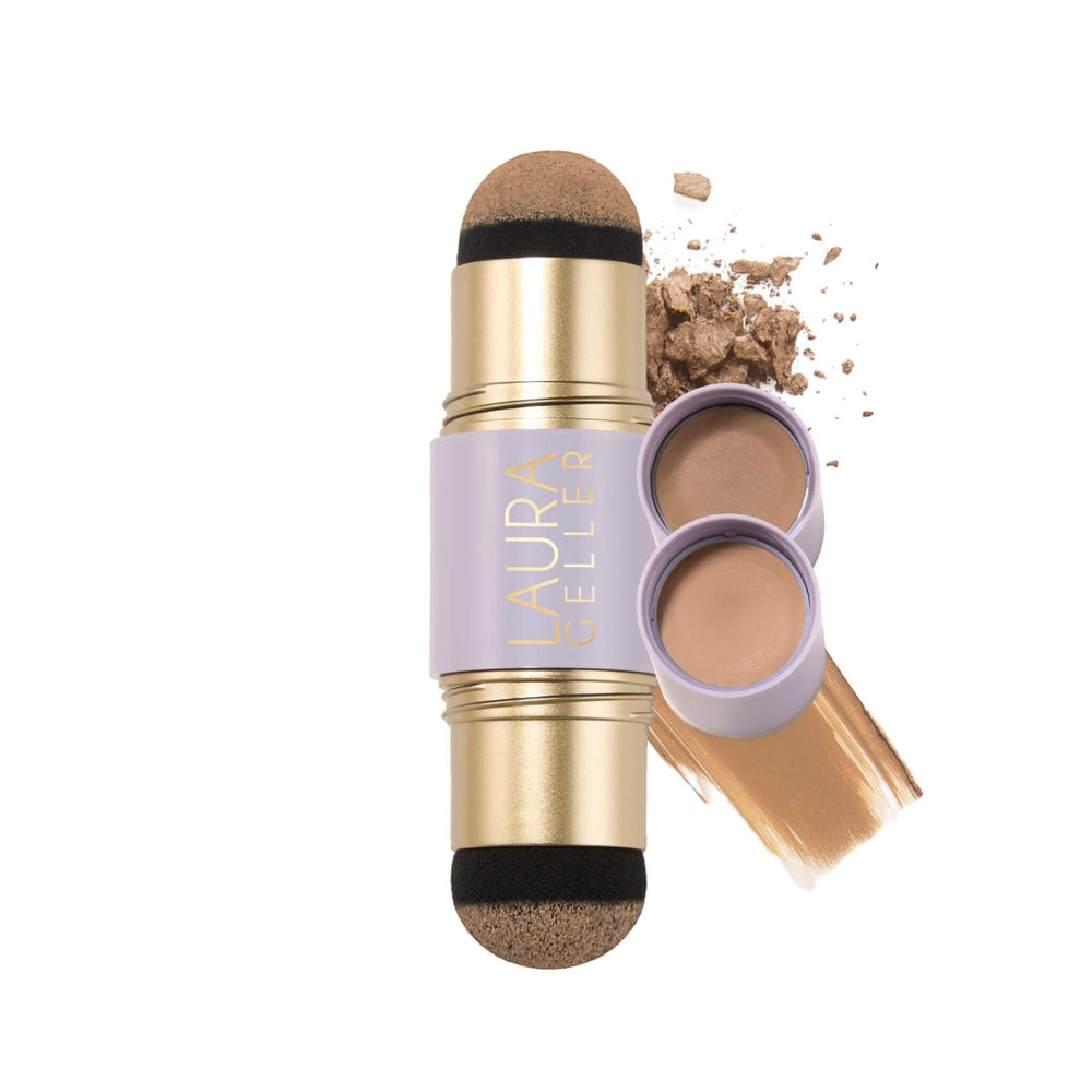 LAURA GELLER NEW YORK front packaging shows warm blonde root cover benefits