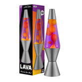 Lava Lite front view showing purple liquid and yellow wax for ambient decor