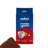 Lavazza front packaging 250g two-pack showing brand and dark roast benefit