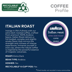 Lavazza brewed cup top view showcasing rich color and inviting aroma