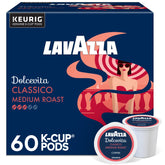 Lavazza front box showing Dolcevita Classico pods and benefits