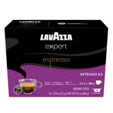 Lavazza Expert front box showing Espresso Intenso packaging and clear branding benefits