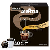 Lavazza front box packaging showing product and quantity, reliable brand freshness
