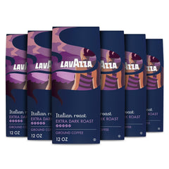 Lavazza front packaging 12oz bag showing brand and roast, promising bold flavor
