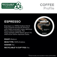 Freshly poured Lavazza espresso shot highlighting color and aroma for rich flavor appeal
