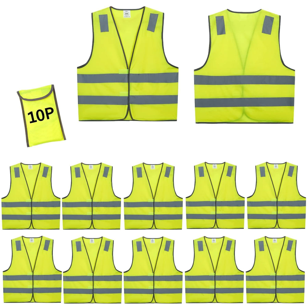 Lavori-AK front view of neon yellow vest showing fit and visibility benefit