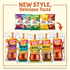 Lay's Mesquite BBQ open bag with chips visible and smoky taste appeal