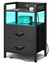 Lazzanto nightstand front view showing drawers and clean silhouette for organized bedside