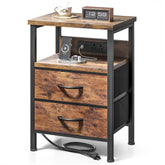 Lazzanto nightstand front view showing drawers and tabletop for organized bedside space