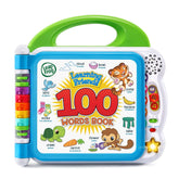 LeapFrog front cover closeup showing colorful characters and benefits for vocabulary