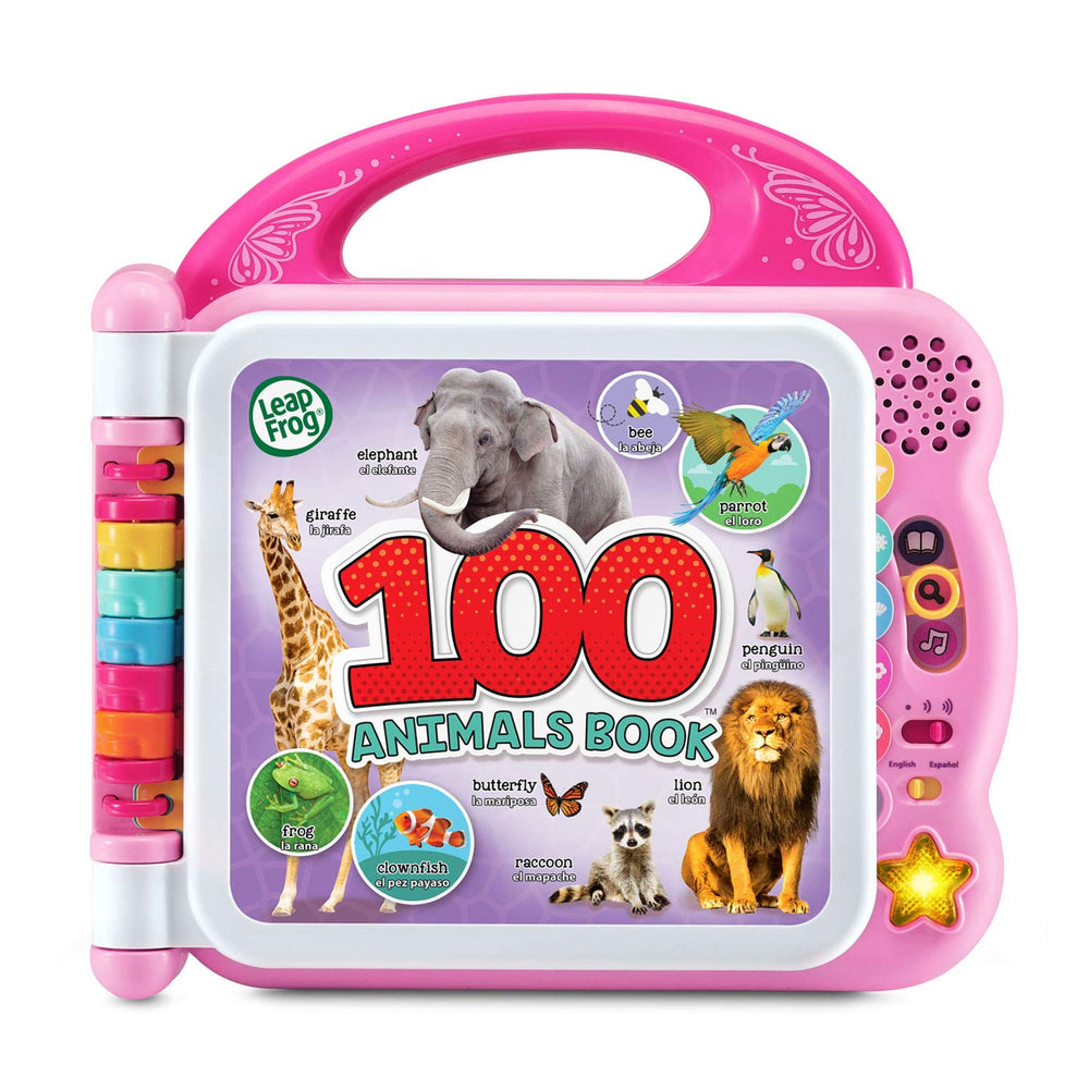 LeapFrog front cover in pink showing book title and colorful animals, durable and inviting