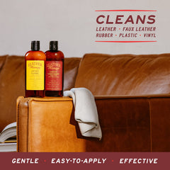 Leather Honey cleaning a car seat revealing restored appearance benefit