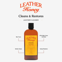 Leather Honey foam on lint-free cloth demonstrating gentle application benefit