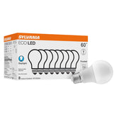 LEDVANCE Sylvania front packaging showing 8-pack and product benefits