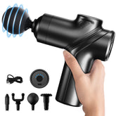 LEERCON massage gun front view showing compact body and ergonomic grip for easy handling