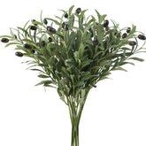 Leftover front view of six realistic olive stems showing full set benefit
