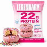 Legendary Foods front packaging showing donut and benefits