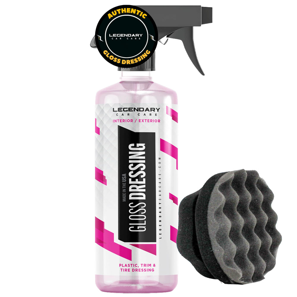 Legendary Car Care bottle front packaging showing product and applicator benefit