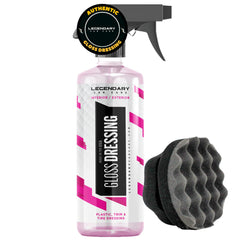 Legendary Car Care bottle front packaging showing product and applicator benefit