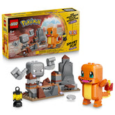 LEGO Charmander and Geodude front packaging with set preview and excitement