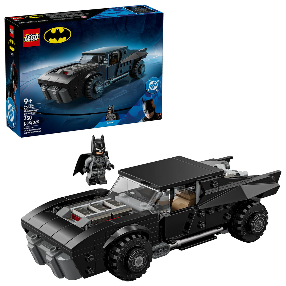 LEGO Batmobile front view showing sleek profile and display appeal